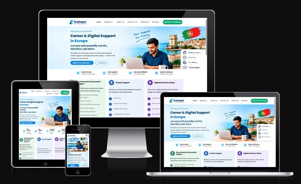 EU Shop PT — Online Service Platform website project