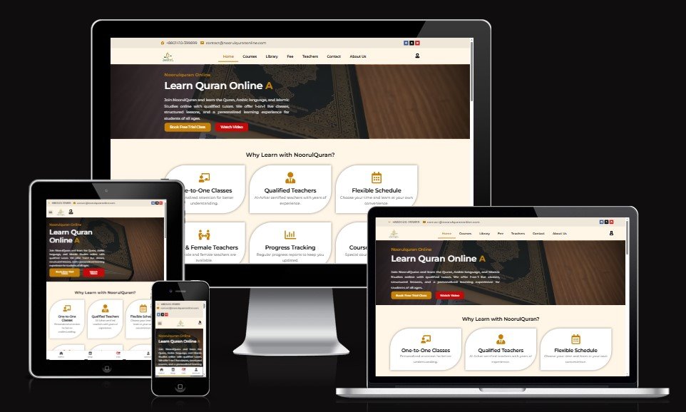 Noorul Quran Online — Online Quran Learning website project